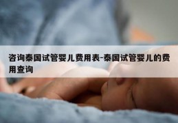 咨询泰国试管婴儿费用表-泰国试管婴儿的费用查询