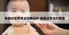 泰国试管费用滔滔顾问好-泰国试管大约费用