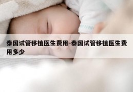 泰国试管移植医生费用-泰国试管移植医生费用多少