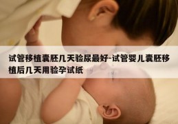 试管移植囊胚几天验尿最好-试管婴儿囊胚移植后几天用验孕试纸