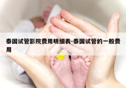 泰国试管影院费用明细表-泰国试管的一般费用