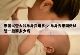 泰国试管大龄单身费用多少-单身去泰国做试管一般要多少钱