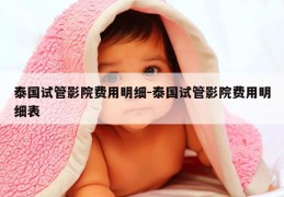 泰国试管影院费用明细-泰国试管影院费用明细表