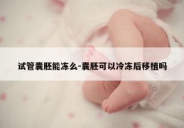 试管囊胚能冻么-囊胚可以冷冻后移植吗