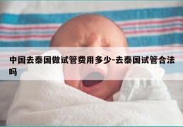 中国去泰国做试管费用多少-去泰国试管合法吗