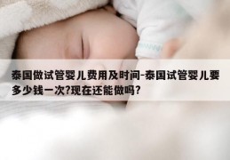 泰国做试管婴儿费用及时间-泰国试管婴儿要多少钱一次?现在还能做吗?