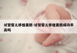 试管婴儿移植囊胚-试管婴儿移植囊胚成功率高吗