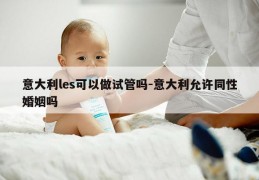 意大利les可以做试管吗-意大利允许同性婚姻吗