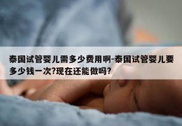 泰国试管婴儿需多少费用啊-泰国试管婴儿要多少钱一次?现在还能做吗?