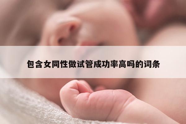 包含女同性做试管成功率高吗的词条