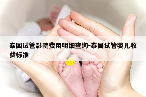 泰国试管影院费用明细查询-泰国试管婴儿收费标准