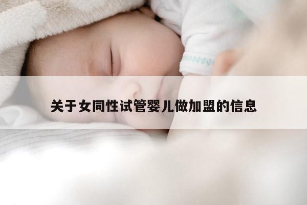 关于女同性试管婴儿做加盟的信息