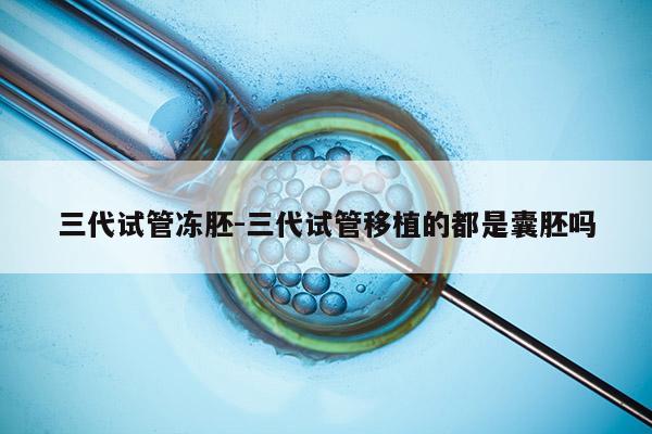 三代试管冻胚-三代试管移植的都是囊胚吗