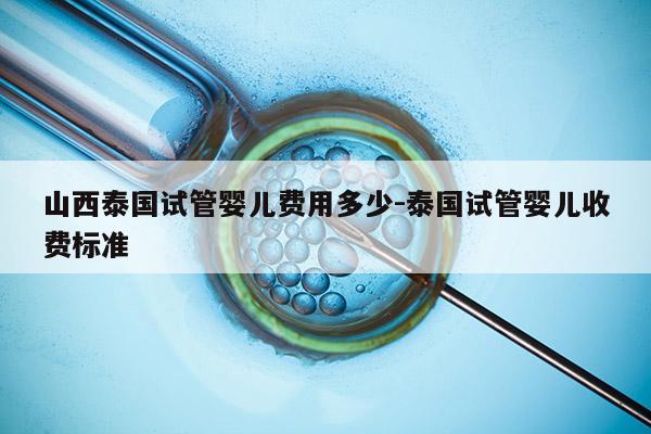 山西泰国试管婴儿费用多少-泰国试管婴儿收费标准