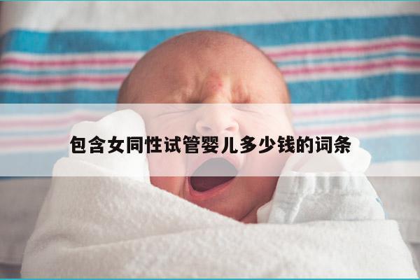 包含女同性试管婴儿多少钱的词条